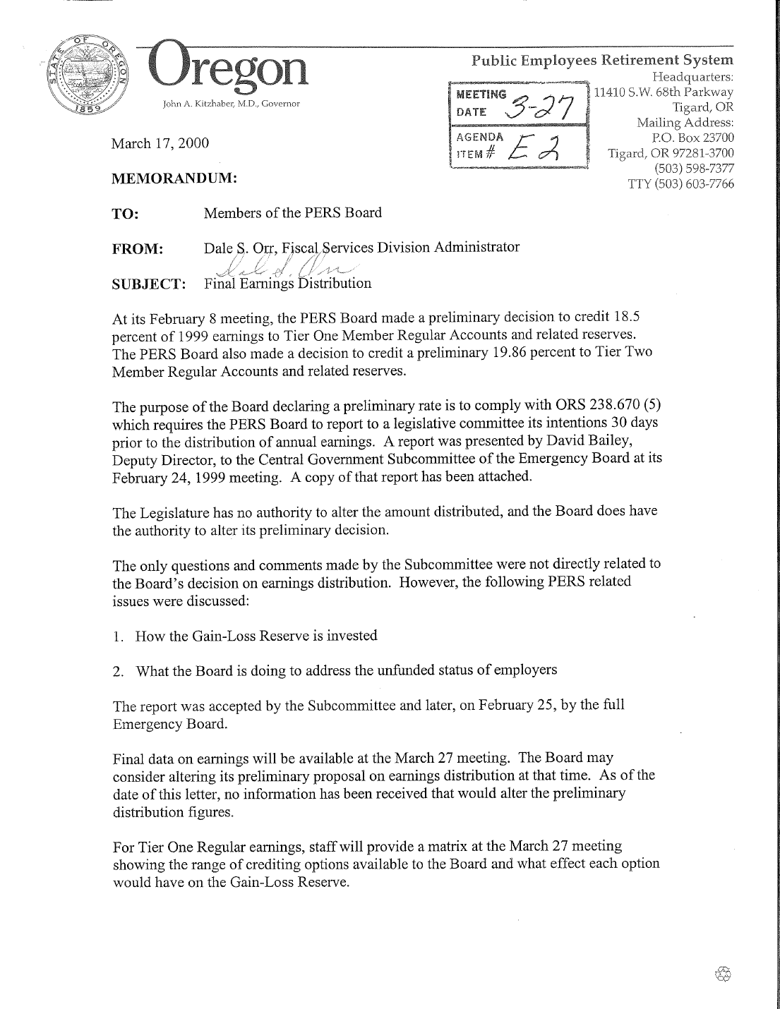 Original packet page 124: Orr’s earlier memorandum, March 17. Its contents are described immediately above.